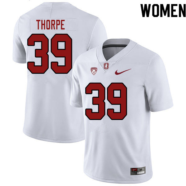 Women #39 Alexander Thorpe Stanford Cardinal College Football Jerseys Sale-White - Click Image to Close